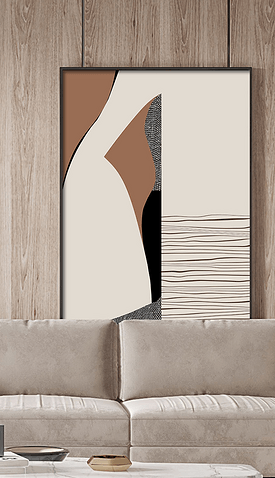 现代抽象侘寂风玄关装饰画客厅背景落地画