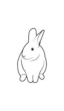 免免抠元素|2022中秋黑白线稿免扣兔子