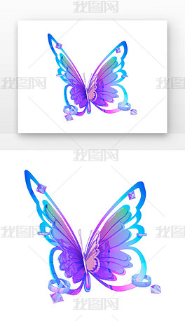 3d酸性蝴蝶蓝紫色昆虫蝴蝶