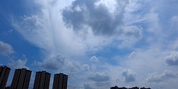 城市蓝色天空白云延时摄影