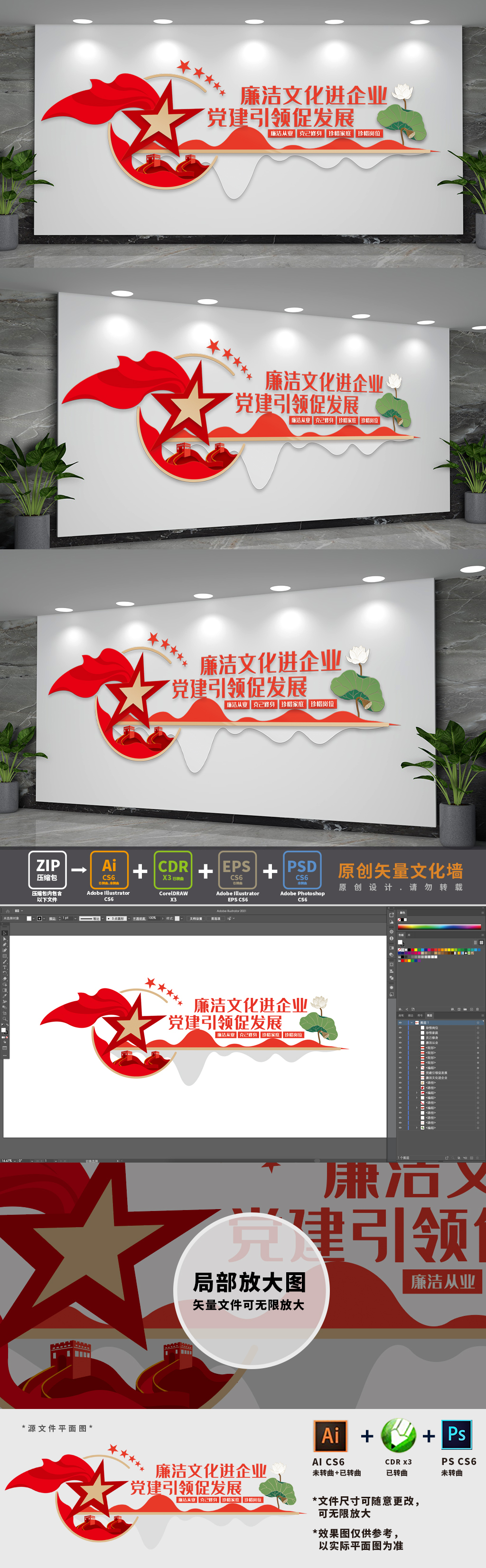 廉洁文化进企业文化墙