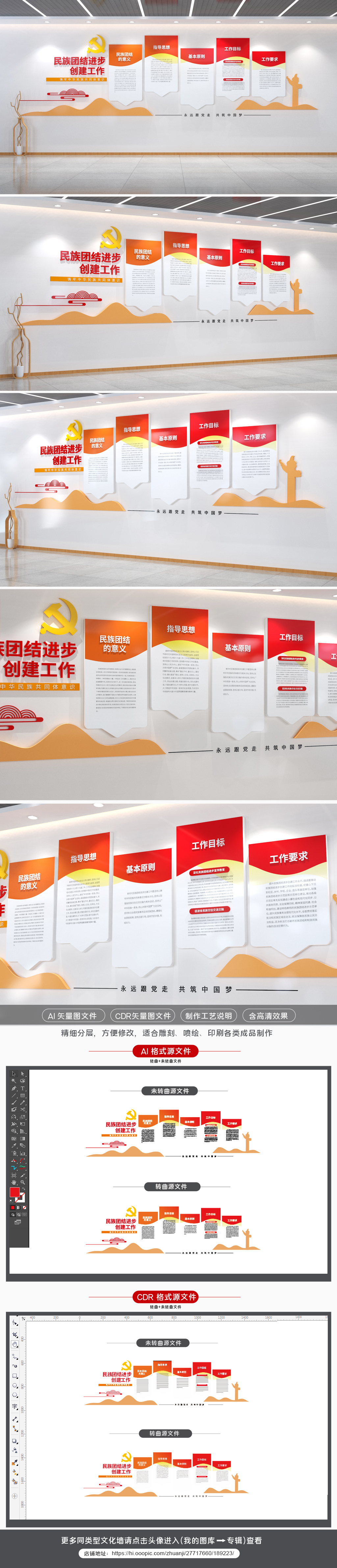 民族团结进步创建工作文化墙民族团结文化墙