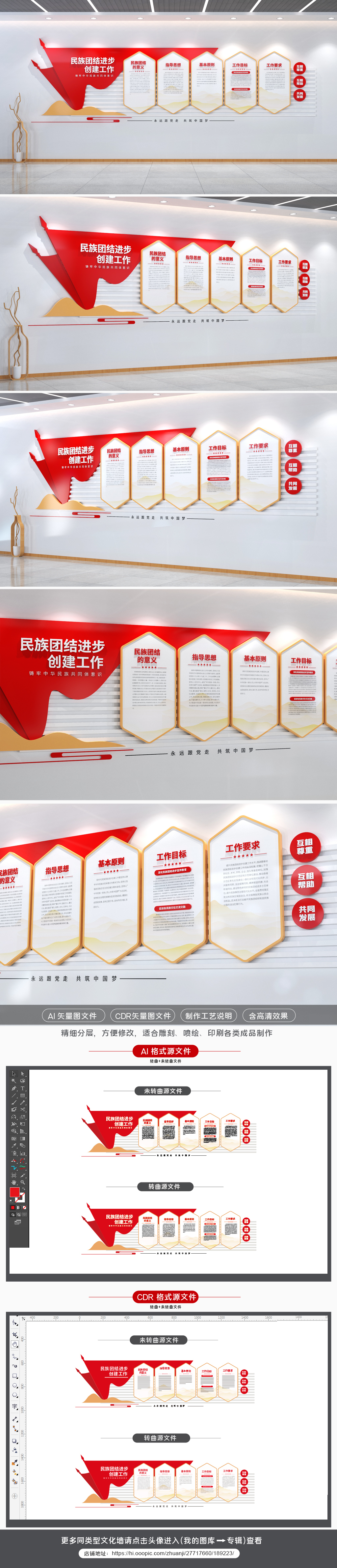 民族团结进步创建工作文化墙民族团结文化墙