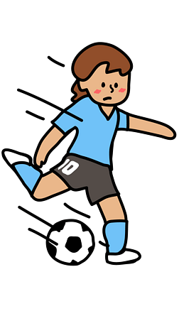 手绘蓝色蝴蝶插画|足球手绘卡通插画表情射门蓝色踢球09