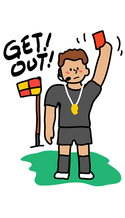 足球裁判红牌犯规手绘插画卡通表情11