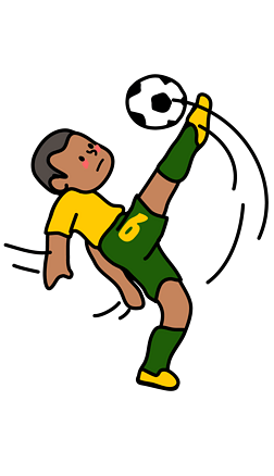 足球踢球射门黄色绿色手绘插画卡通表情13