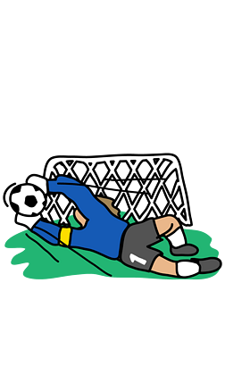 足球卡通插画|守门员足球扑球手绘卡通蓝色手绘卡通16