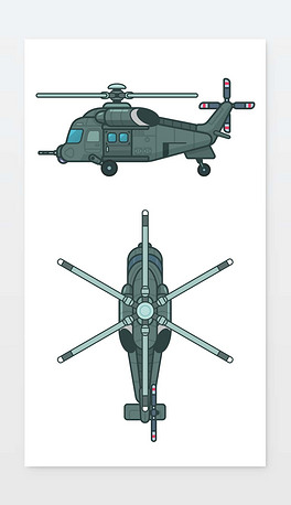 直20军用直升机简笔画图片