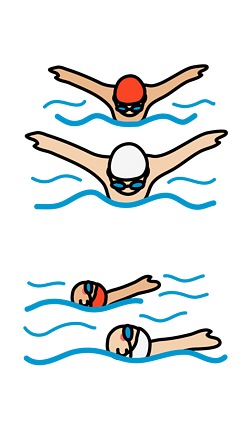 原创儿童手绘游泳可爱表情11