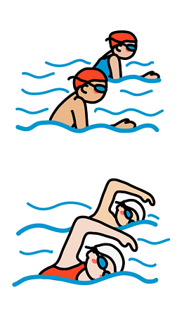 原创儿童手绘游泳可爱表情12