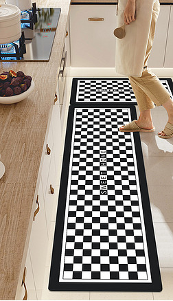 现代简约复古美式轻奢硅藻泥软垫地毯厨房地垫