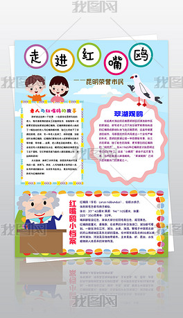 走进红嘴鸥保护动物爱护动物手抄报小报