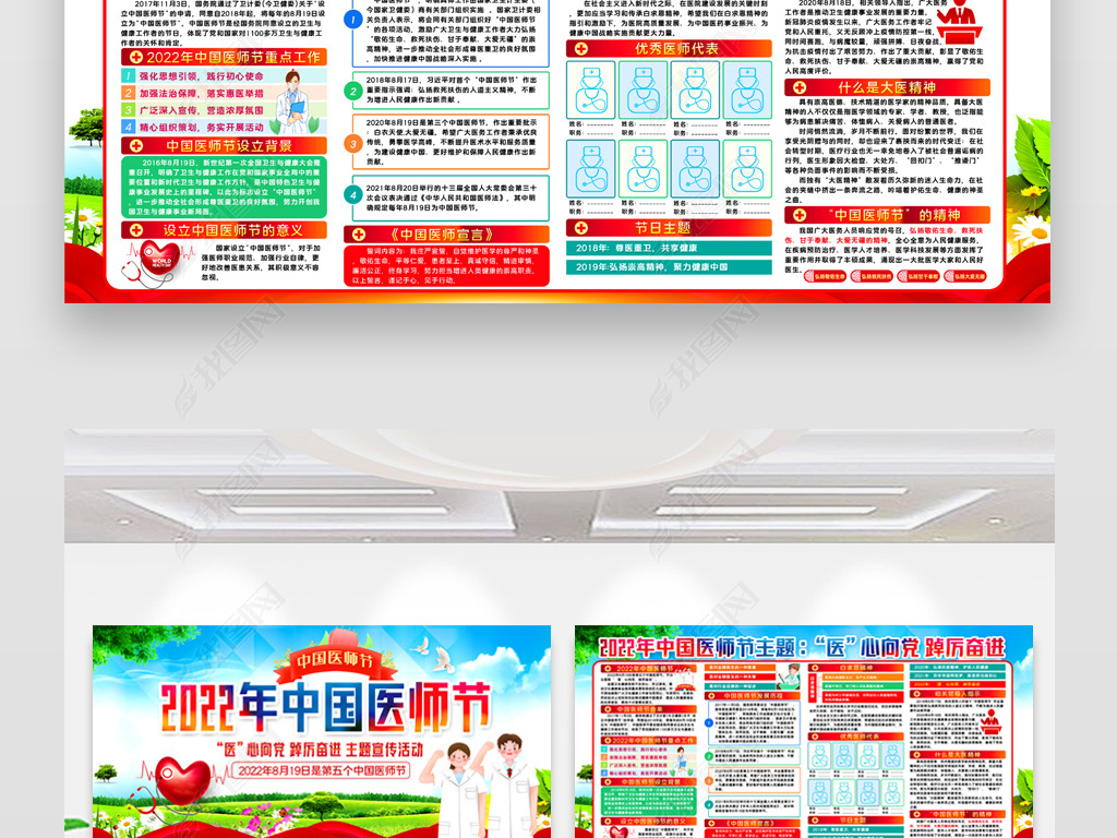 2022年中国医师节宣传栏图片