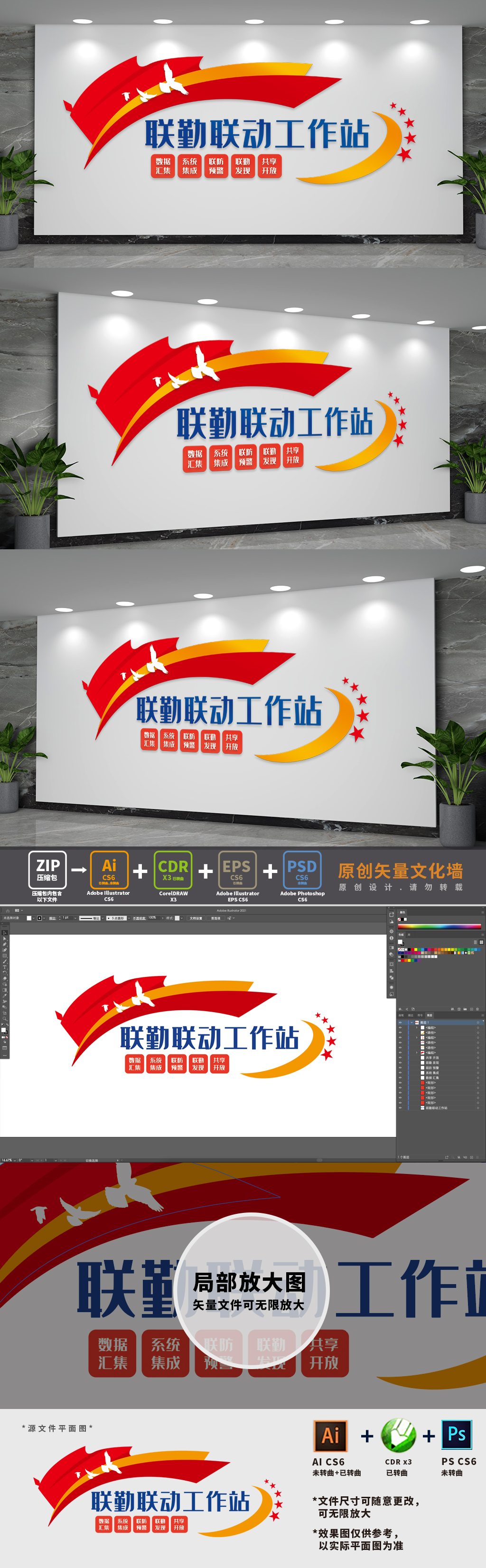 联勤联动工作站文化墙