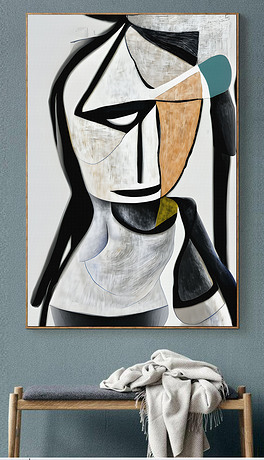 手绘装饰画油画毕加索抽象几何诧寂风装饰画