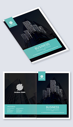 时尚画册|通用大气时尚创意橙色企业画册封面id设计模板