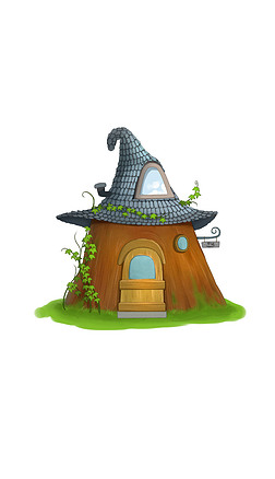 海韵精灵插画|精灵房子