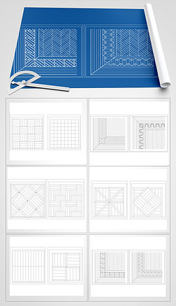 cad平面圖設計各種地板17個樣式直接用