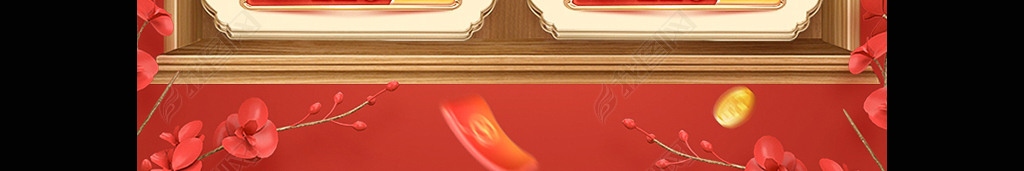 C4D红色中国风中秋节中秋团圆季手机端模板
