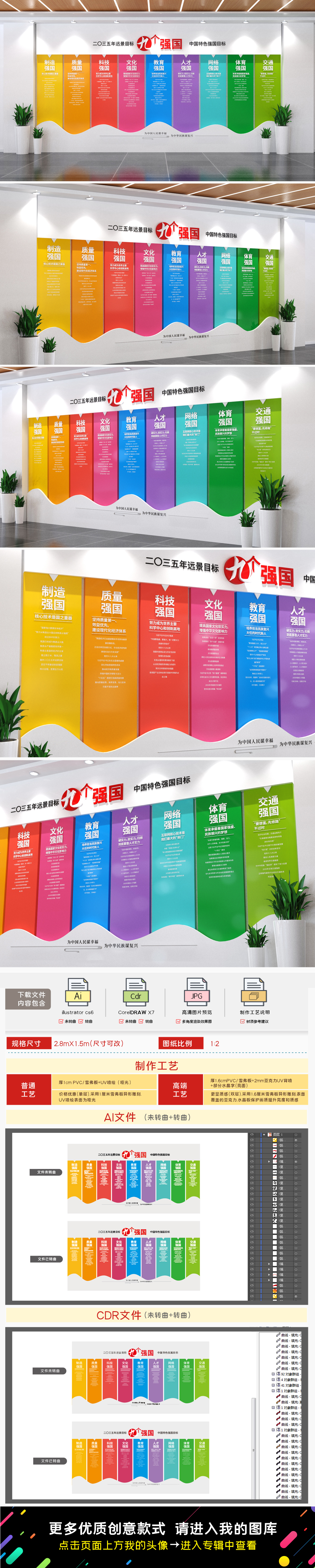 社会主义现代化远景目标九个强国文化墙