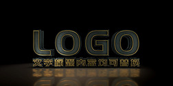 震撼大气金色质感三维logo演绎AE模板