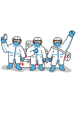 原创手绘疫情插画抗疫大白公共医疗