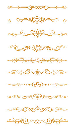 挽联边框免抠元素|欧式花纹边框分割线浪漫线条花边元素