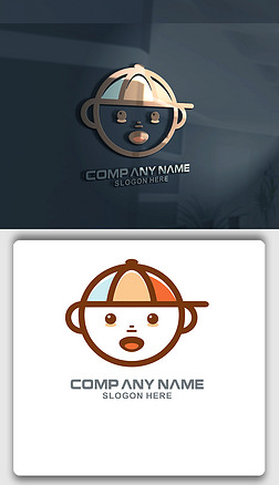 小卡通人物logo|卡通小男孩logo设计