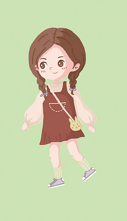 卡通女孩形象插画