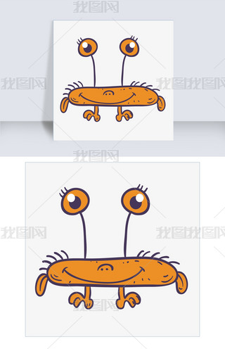 插画风卡通小螃蟹创意设计