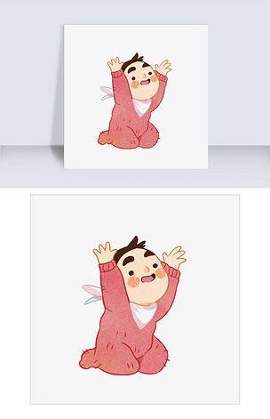 可爱卡通求抱抱的小孩矢量素材