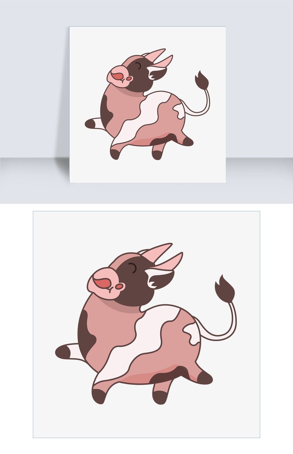 奔跑的奶牛矢量素材