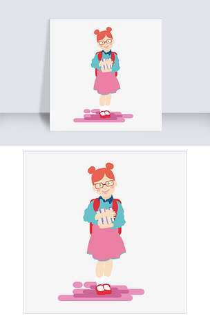 卡通毕业生矢量素材