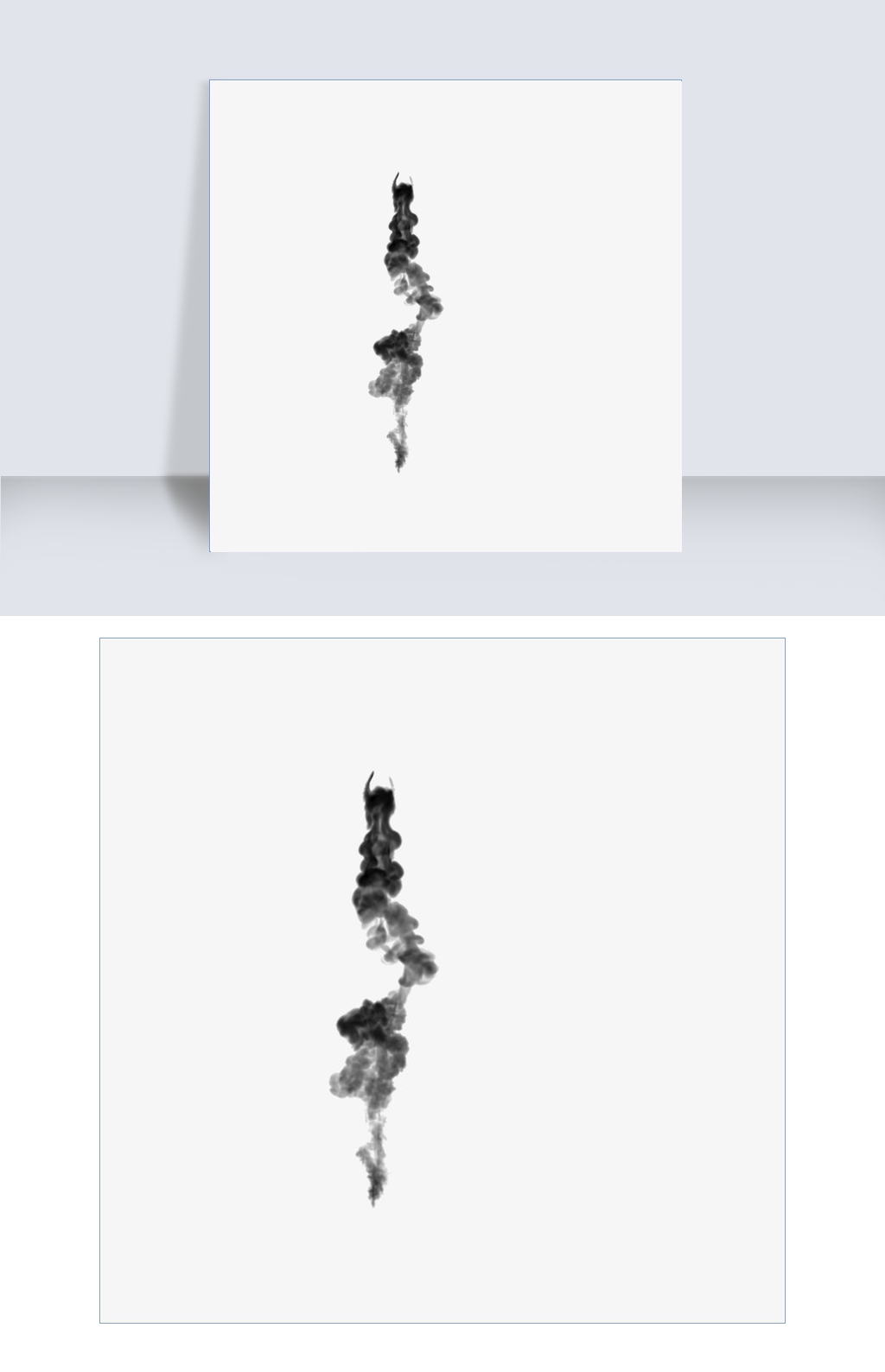 直冲云霄的黑色水墨画