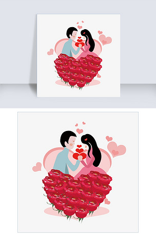 亲吻情人节玫瑰情侣