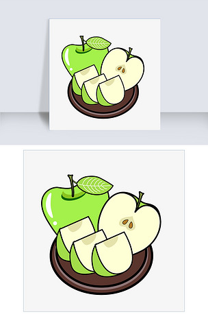 q版绿色的小清新苹果