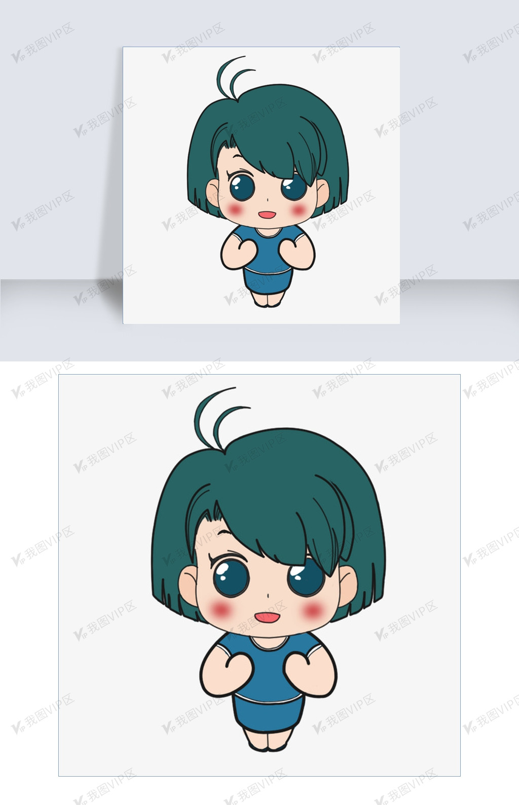 卡通人物萌手绘卡通男生q版人物
