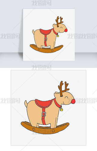 动漫手绘黑白书签免抠元素|圣诞黑白手绘驯鹿png