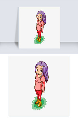 找相似圣诞节暗黑系站姿女孩免抠png找相似日系渐变发色丸子头女孩