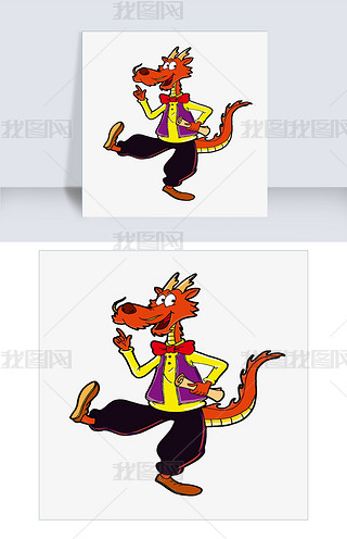 手绘小龙人png素材