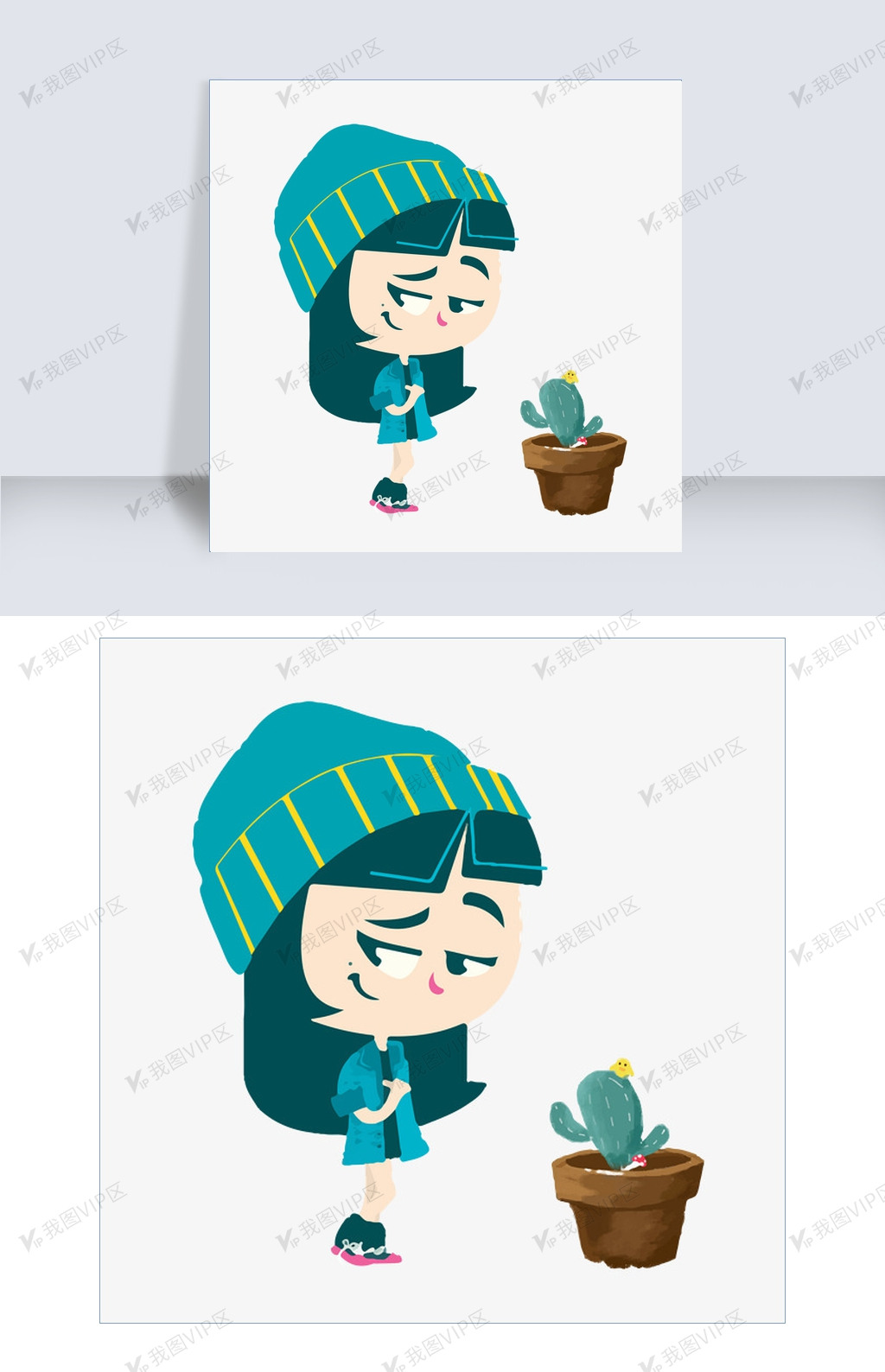 可爱女子形象卡通手绘图片素材(ai格式)免费下载_动漫人物大全-我图网