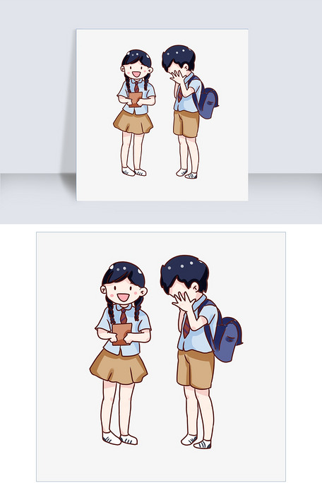 手绘卡通中小学生开学日图片素材(psb格式)免费下载_动漫人物大全-我