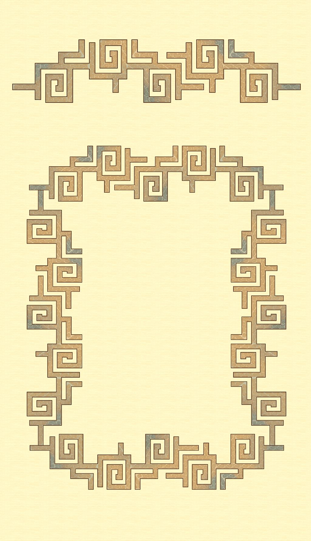 中国风中式回形纹边框分割线装饰线条相框