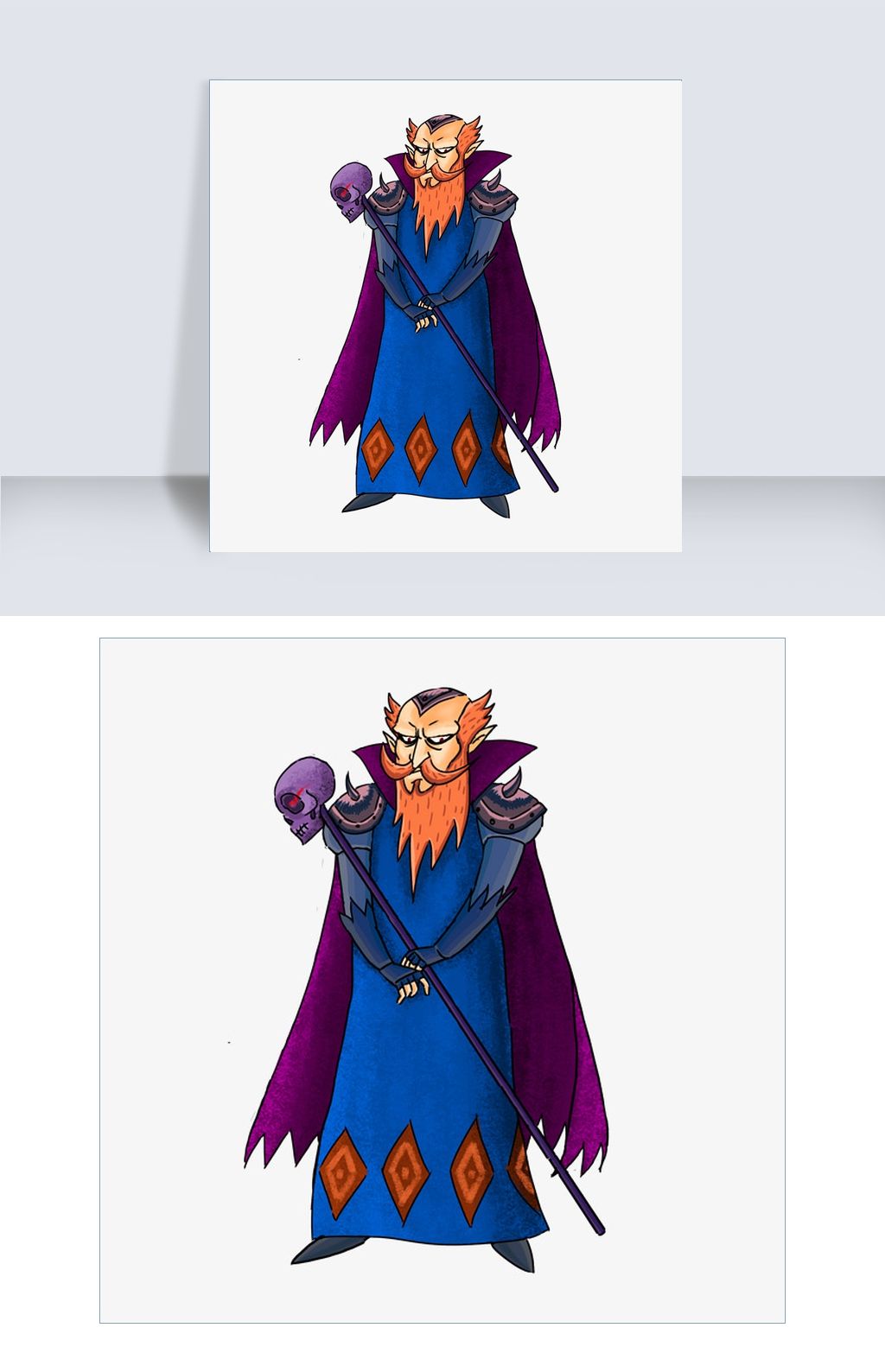 手绘黑巫师png素材