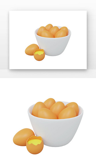3D生鲜营养食材鲜鸡蛋