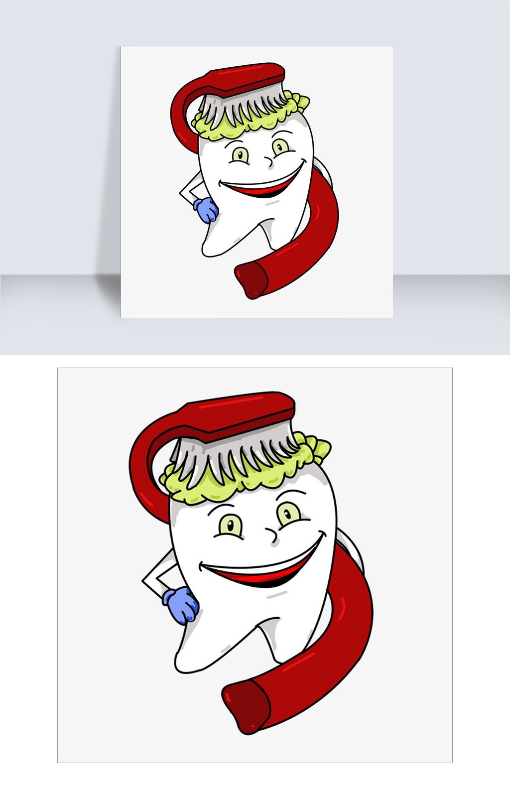 关爱牙齿手绘插画