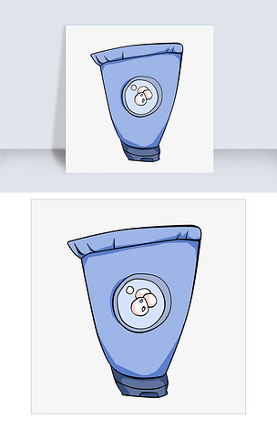 手绘珍珠洁面乳插画