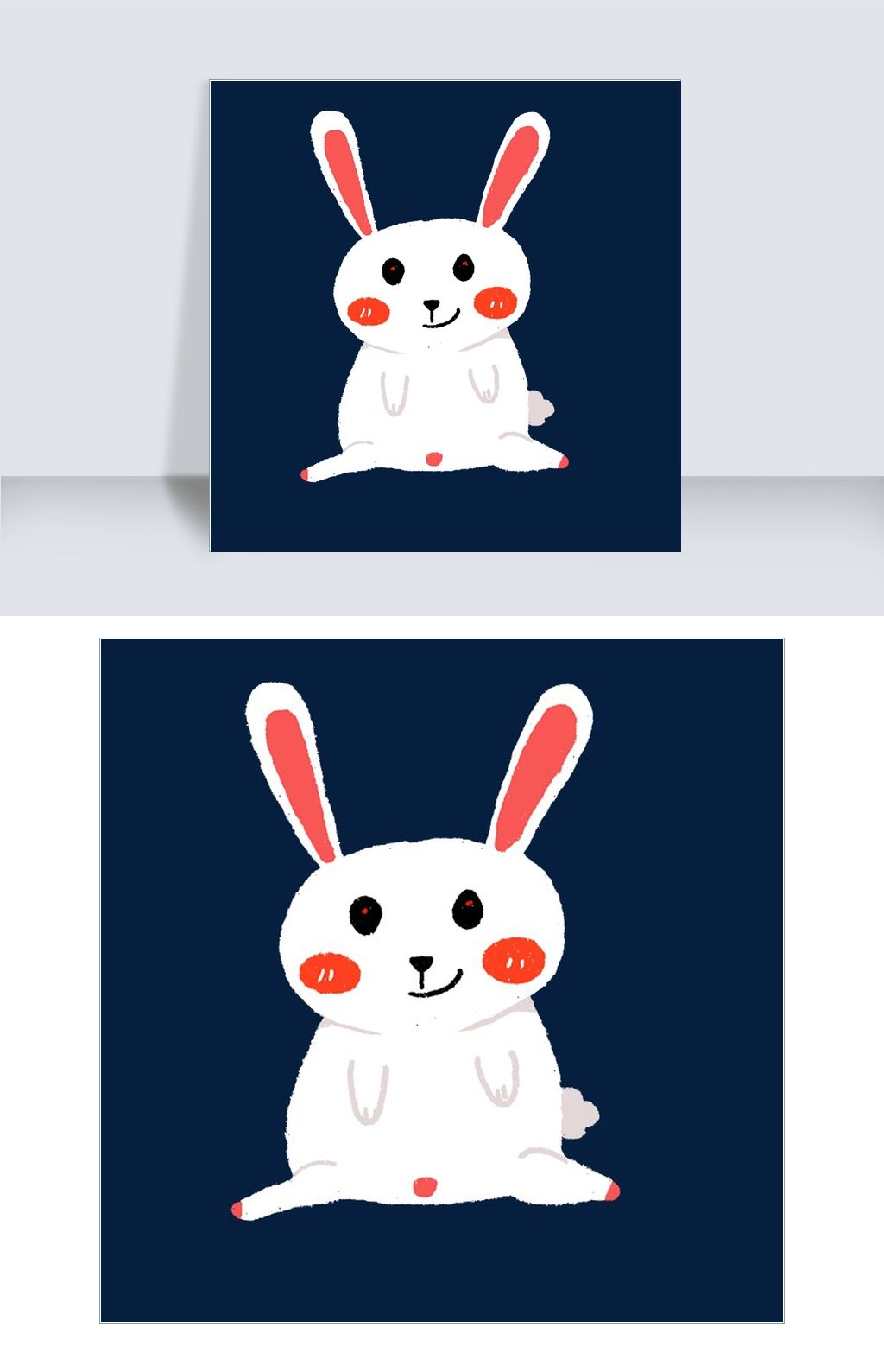 小兔子手绘卡通插画