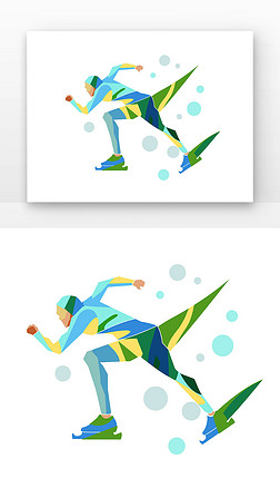 体育运动滑冰运动员剪影