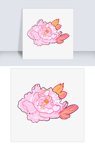 手绘牡丹花插画素材